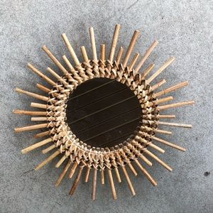 Urban Outfitters Small Bamboo Sunburst Mirror